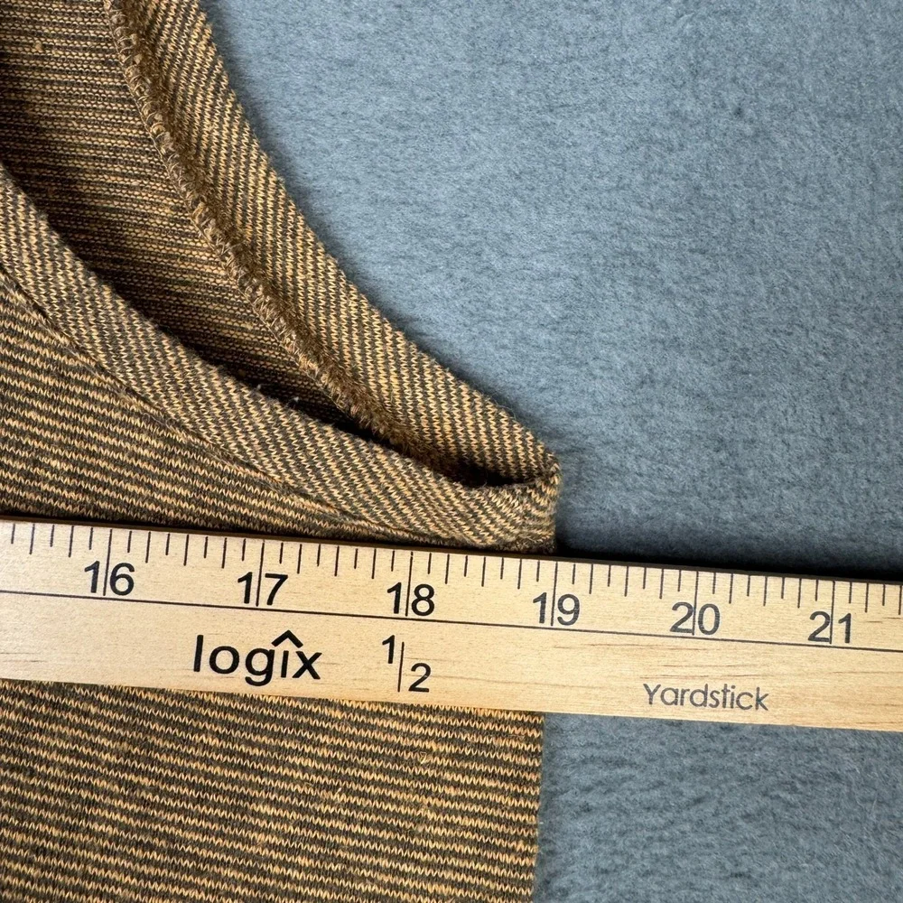 Prana Gemstone Dress Brown Striped V-Neck Sleeveless Midi High-Low Hem Large